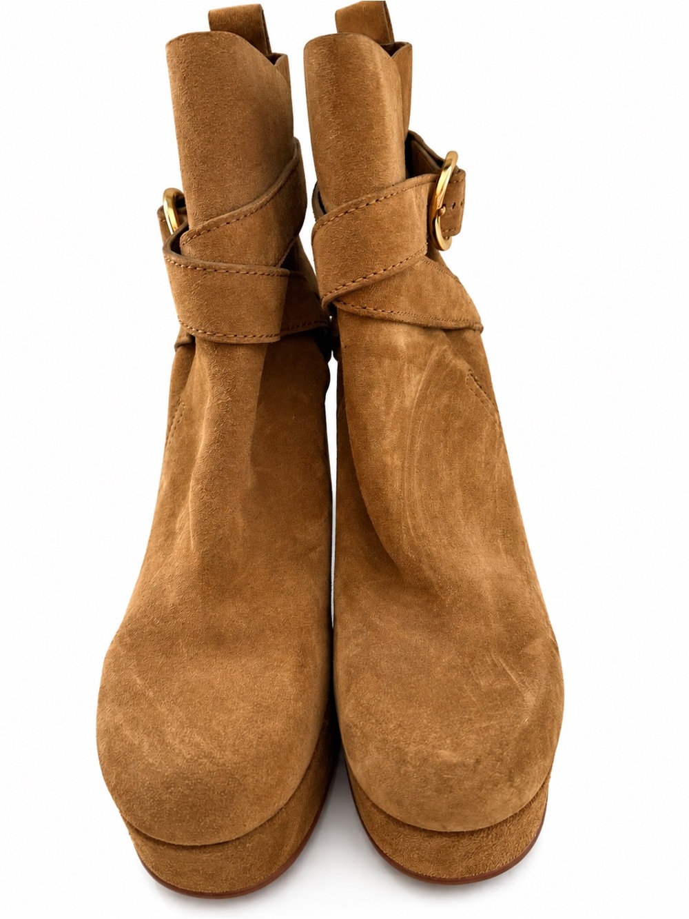 See By Chloe Lyna Brown Suede Platform Ankle Boots Size 40 EU 9-9.5 US - Picture 4 of 7
